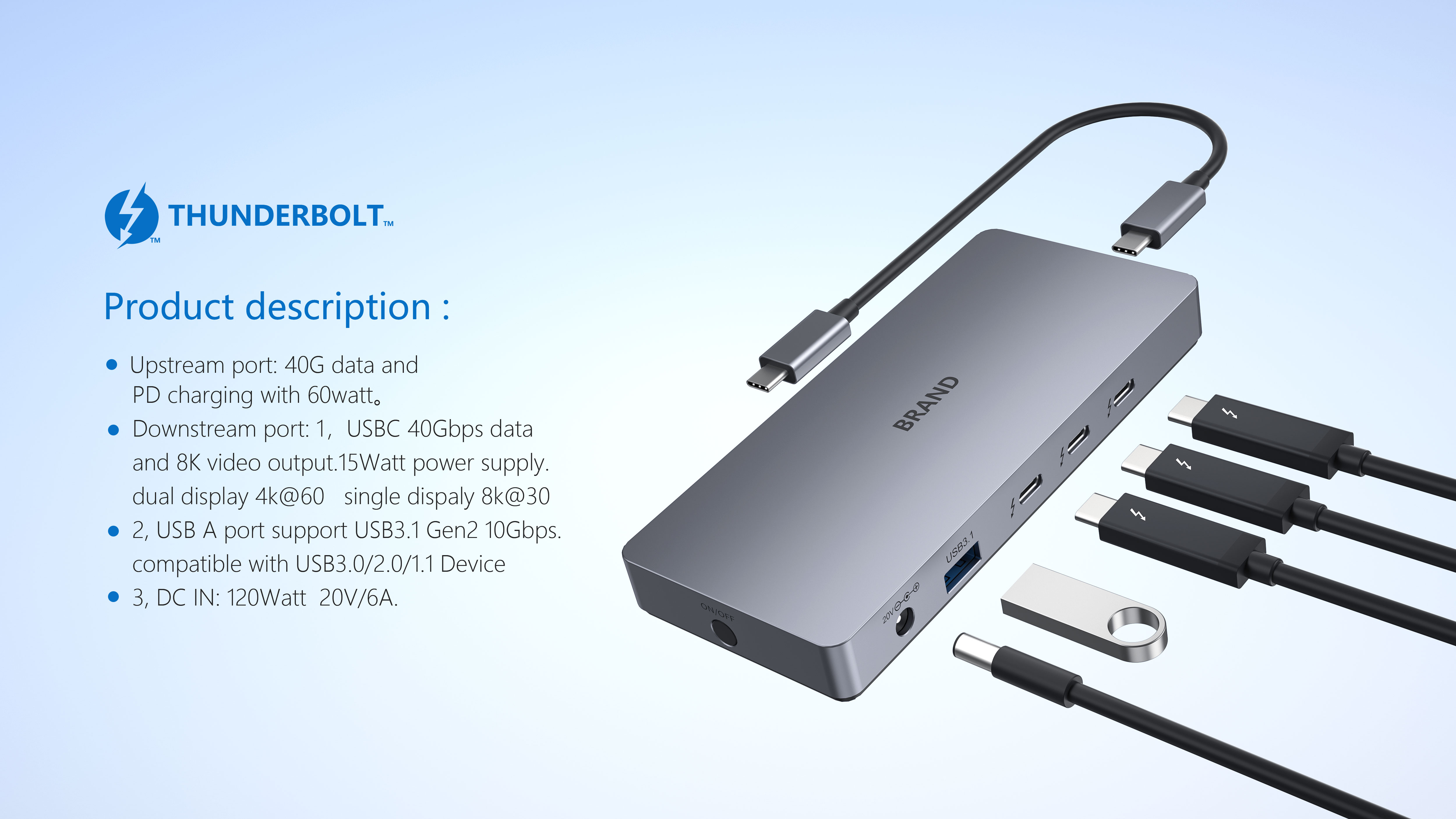 UCN3668 Thunderbolt4 GR USBC HUB